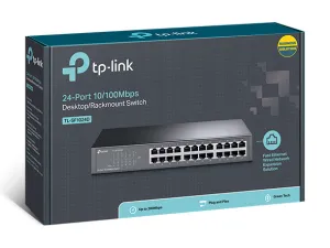 TP-LINK TL-SF1024D 24 PORT 10/100 MBPS RACK MOUNTSWITCH  METAL KASA