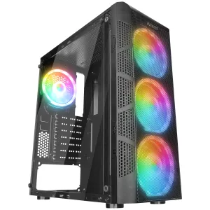 EVEREST CREST V1 MESH TEMPERLI CAMLI 4X12CM AUTO RGB FAN OYUNCU KASASI PSU YOK