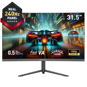 31.5'' GAMEBOOSTER GB-32C240FP 240HZ FREESYNC RGB PIVOT  FHD CURVED GAMING MONITOR DPORT+HDMI 0.5MS
