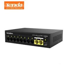 Tenda S110GPC 10 Port 8 Port Poe+ 10/100 Mbps + 2 Port GBIT Uplink Switch Çelik Kasa Rack Mount