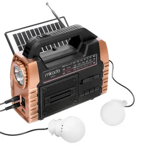 MIKADO MDR-325 AHSAP USB-TF DESTEKLİ  FM/AM/SW/BT+SOLAR+POWERBANK 3 BAND KLASIK RADYO