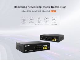 Tenda S106PC 6 Port  4Port Poe+ 10/100 Mbps + 2 Port Uplink Switch Çelik Kasa Rack Mount