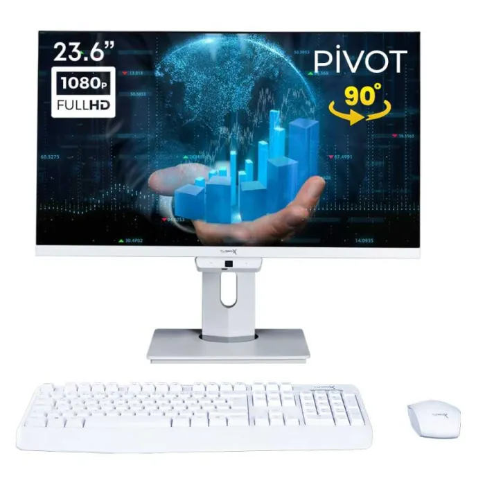 TURBOX TAx1063 CORE I5-6400/8GB/512 GB SSD/23,8” FHD AIO+PIVOT/KBLSZ KLAVYE+MOUSE(BEYAZ)