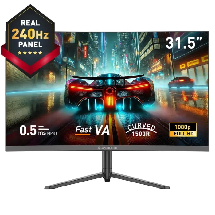 31.5'' GAMEBOOSTER GB-32C240FP 240HZ FREESYNC RGB PIVOT  FHD CURVED GAMING MONITOR DPORT+HDMI 0.5MS