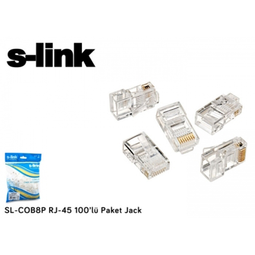 S-LINK COB8P CAT5 100LÜ PAKET RJ45 KONNEKTOR