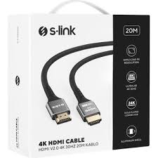 S-LINK SLX-HD4K20 4K UHD HDMI v2.0, 20MT 30Hz METAK UÇLU KABLO