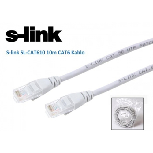 S-LINK SL-CAT610 UTP CAT6 GRI PATCH KABLO 10 METRE